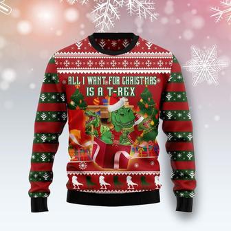 T Rex Christmass Gift Ugly Christmas Sweater | Favorety