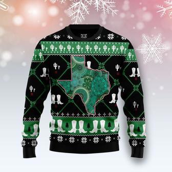 Texas USA Symbols Pattern Ugly Christmas Sweater | Favorety CA