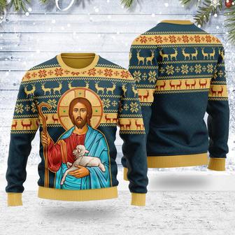 The Good Shepherd Artwork Christmas Sweater | Favorety