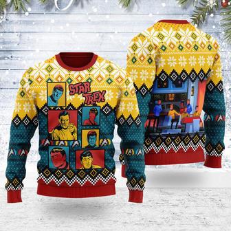 The Original Series Retro Character Squares Christmas Sweater | Favorety DE