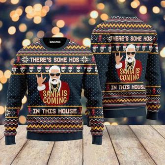 There’s Some Hos In This House Swaggy Santa Ugly Christmas Sweater For Men & Women | Favorety CA