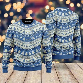 This Is Blue Holiday Pattern Ugly Christmas Sweater For Men & Women | Favorety