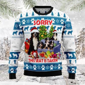 This Seat Is Taken Bernese Mountain Dog Ugly Christmas Sweater | Favorety