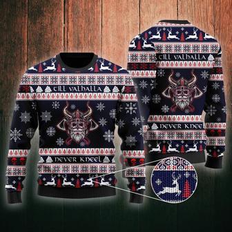 Till Valhalla Never Kneel Ugly Christmas Sweater | Favorety