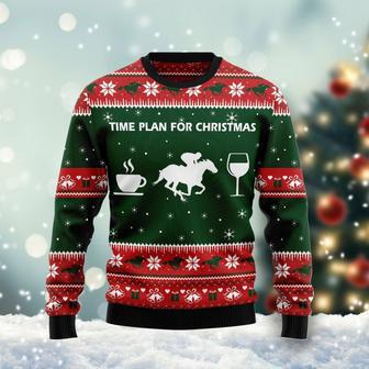 Time Plan For Christmas Horse Racing Ugly Christmas Sweater | Favorety AU