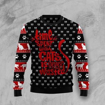 Time With Cat Christmas Ugly Christmas Sweater | Favorety UK