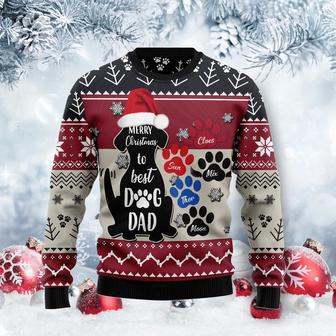 To Best Dog Dad Ugly Christmas Sweater | Favorety