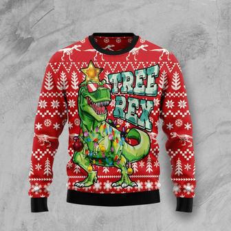 Tree Rex Rex Dinosaur Ugly Christmas Sweater | Favorety