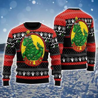 Tree Rex Ugly Christmas Sweater, Christmas Pattern Ugly Sweater For Men & Women | Favorety