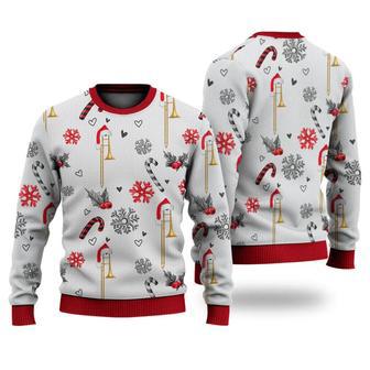 Trombone Christmas Pattern Sweater Christmas Knitted Print Sweatshirt | Favorety CA