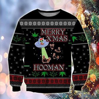 Ufo Merry X'Mas Hooman All Over Print Ugly Christmas Sweater | Favorety UK