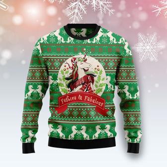 Unicorn Festive Fabulous Ugly Christmas Sweater | Favorety