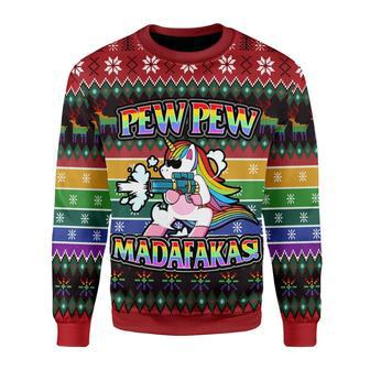 Unicorn LGBT Pew Pew Christmas Sweater | Favorety AU