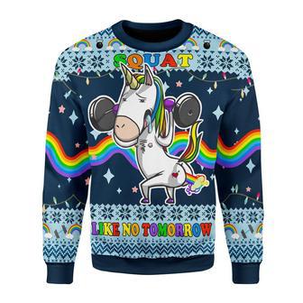 Unicorn Squat Like No Tomorrow Christmas Sweater | Favorety CA