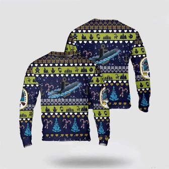 US Navy USS Columbia Ugly Christmas AOP Sweater | Favorety DE