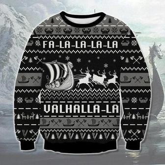 Valhalla Boat Ugly Christmas Sweater For Men & Women | Favorety UK