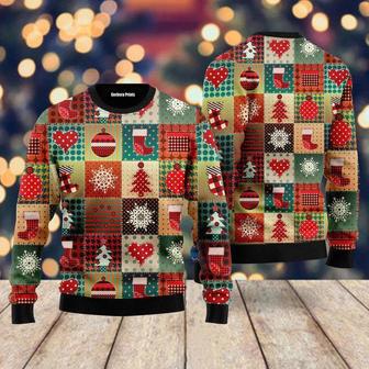 Vintage Christmas Patchwork Ugly Christmas Sweater For Men & Women | Favorety DE