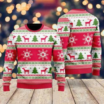 Vintage Holiday Time Pattern Ugly Christmas Sweater For Men & Women | Favorety CA