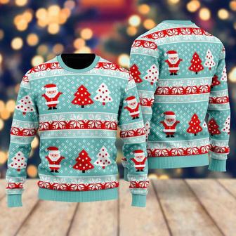 Vintage Santa Light Up Pattern Ugly Christmas Sweater For Men & Women | Favorety AU