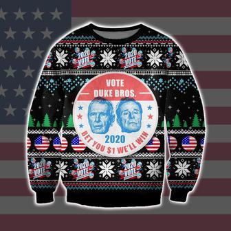 Vote Duke Bros 2020 Print Ugly Christmas Sweater | Favorety DE