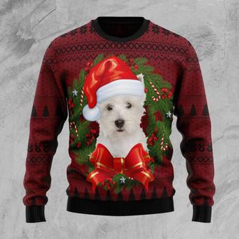 Welsh Highland Terrier Wreath Ugly Christmas Sweater | Favorety CA