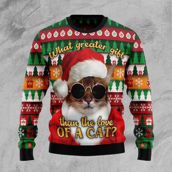 What Greater Gift Than The Love Of A Cat Ugly Christmas Sweater | Favorety