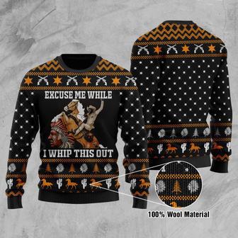 While I Whip This Out Printed Ugly Christmas Sweater | Favorety