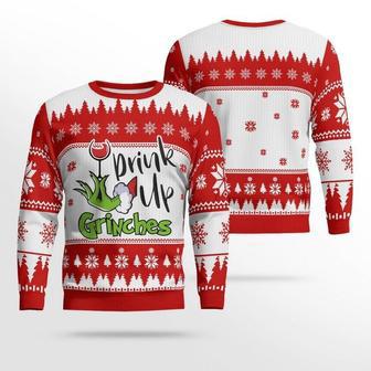 Wine Lover Drink Up Grinches Christmas Sweater | Favorety UK