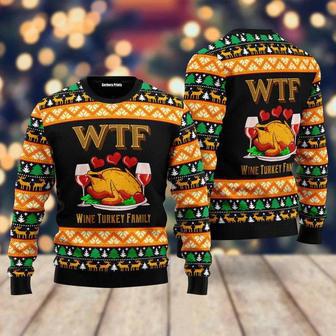 Wine Turkey Family Happy Thanksgiving Ugly Christmas Sweater For Men & Women | Favorety AU