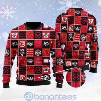 Wisconsin Badgers Football Team Logo Ugly Christmas Sweater | Favorety