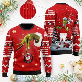 Wisconsin Badgers Team Grinch Ugly Christmas Sweater | Favorety UK