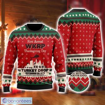 WKRP Ugly Sweater, First Annual WKRP Thanksgiving Day Turkey Drop Ugly Christmas Sweater Xmas Gifts | Favorety CA