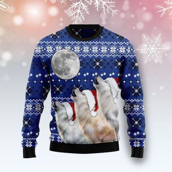 Wolf Howling Moon Ugly Christmas Sweater | Favorety DE