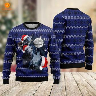 Wolf Under The Moon Ugly Christmas Sweater For Men & Women | Favorety UK