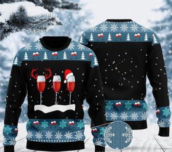 Xmas With Red Wine Ugly Christmas Sweater | Favorety DE