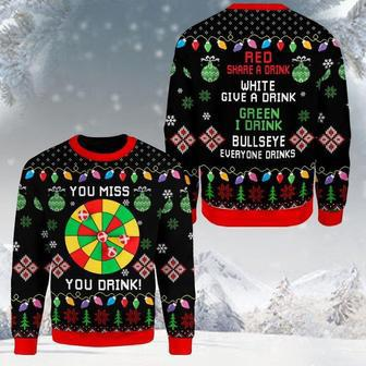 You Miss You Drink Green I Drink Bullseye Everyone Drink Christmas Sweater | Favorety CA