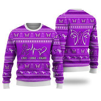 Alzheimer's Cancer Christmas Sweatshirt Nordic Seamless Knitted Sweater | Favorety CA