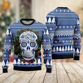 Awesome Sugar Skull Ugly Christmas Sweater For Men & Women | Favorety DE