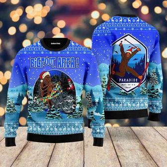 Bigfoot Area Ugly Christmas Sweater For Men & Women | Favorety