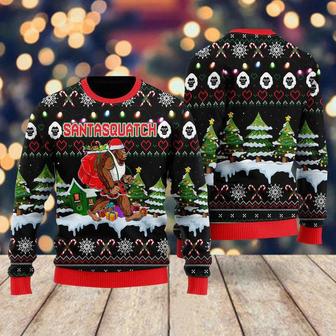 Bigfoot Christmas Santasquatch Ugly Christmas Sweater For Men & Women | Favorety