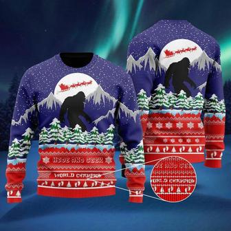 Bigfoot Merry Christmas Ugly Christmas Sweater For Men & Women | Favorety