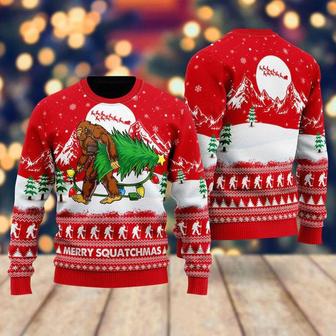 Bigfoot Mery Squatchmas Ugly Christmas Sweater For Men & Women | Favorety