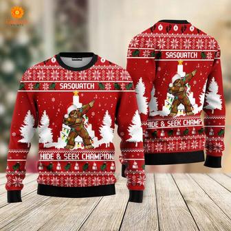 Bigfoot Ugly Christmas Sweater For Men & Women | Favorety