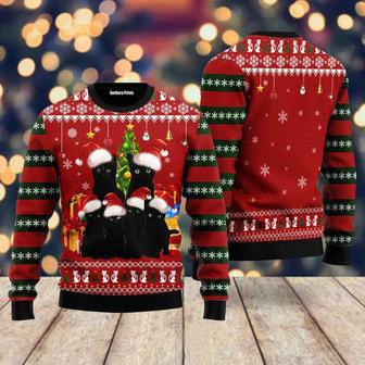 Black Cat Family Christmas Ugly Christmas Sweater For Men & Women | Favorety