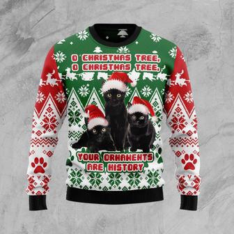 Black Cat Oh Christmas Tree Ugly Christmas Sweater | Favorety AU