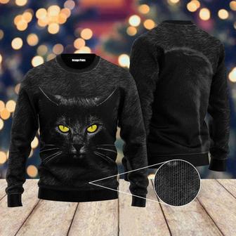 Black Cat Ugly Christmas Sweater For Men & Women | Favorety