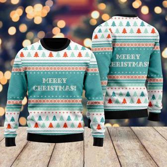 Blue Merry Christmas Scandinavian Style Pattern Ugly Christmas Sweater For Men & Women | Favorety DE