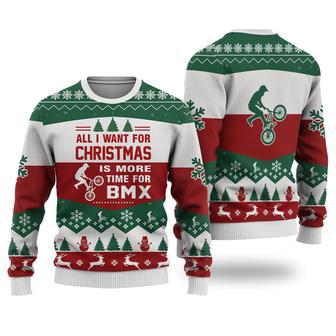 BMX All I Want For Christmas Sweater Christmas Knitted Print Sweatshirt | Favorety