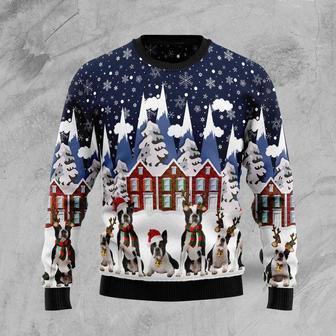 Boston Terrier Family Ugly Christmas Sweater For Men & Women | Favorety DE