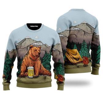 Brown Bear Camping Ugly Christmas Sweater For Men & Women | Favorety UK